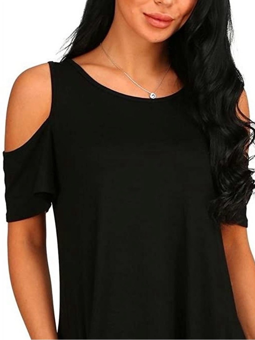 LOGO Lori Goldstein Black High Low Open Shoulder Dress Sz 1X